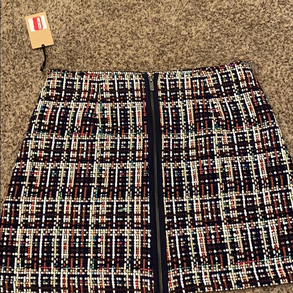 Navy skirt new with Multi color thread throughout - Picture 2 of 3